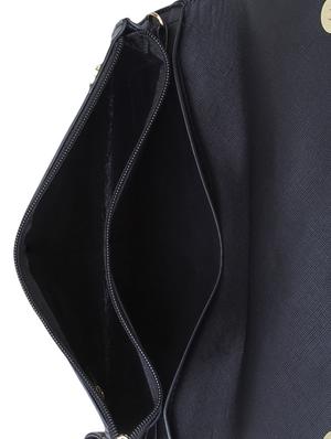 black leatherette clutch - 10346311 - Standard Image - 3