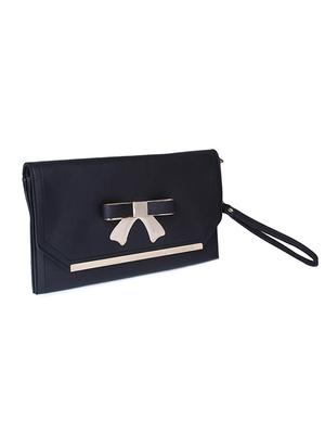 black leatherette clutch - 10346311 - Standard Image - 5
