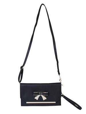 black leatherette clutch - 10346311 - Standard Image - 6