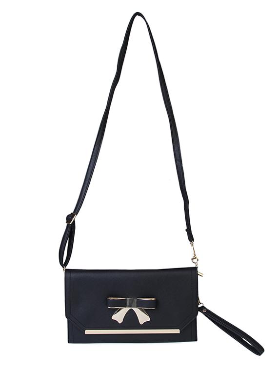 black leatherette clutch - 10346311 - Zoom Image - 6