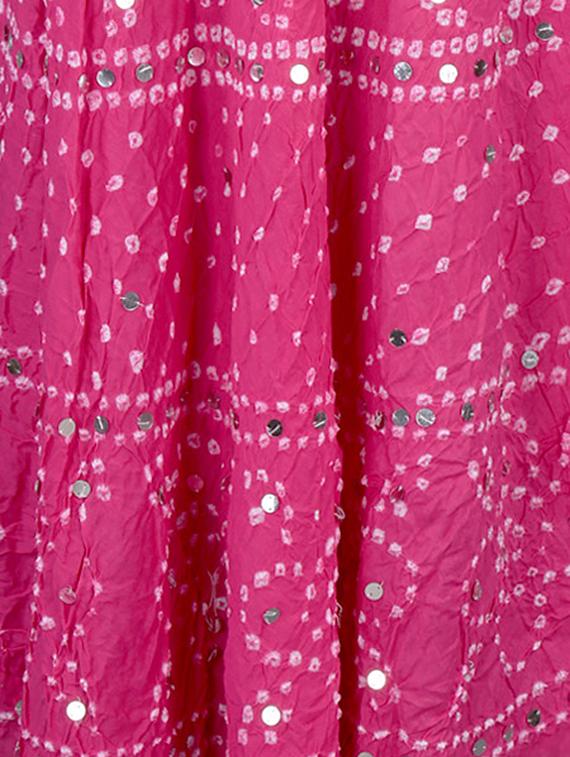 pink embellished bandhani long skirt - 1034737 - Zoom Image - 3