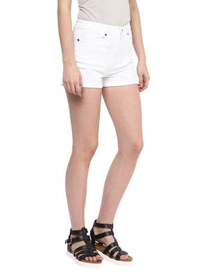 white cotton regular shorts - 10353007 - Standard Image - 2