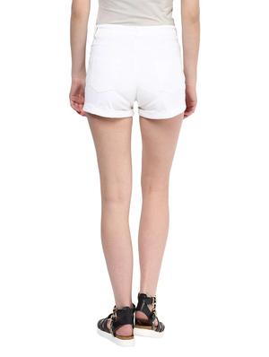 white cotton regular shorts - 10353007 - Standard Image - 3