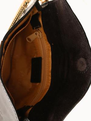 black pure leather envelope clutch - 10358122 - Standard Image - 3