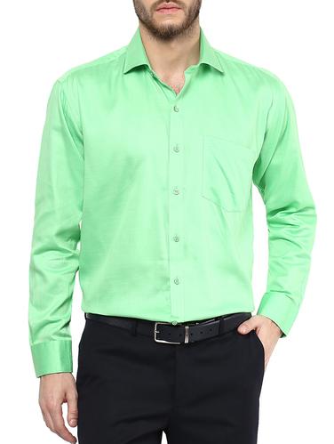green colored, cotton formal shirt - 10359115 - Very Small Image - 1