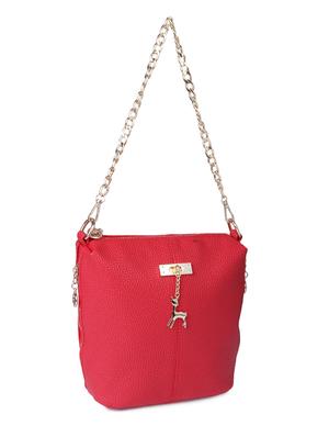 red leatherette slingbag - 10362461 - Standard Image - 6