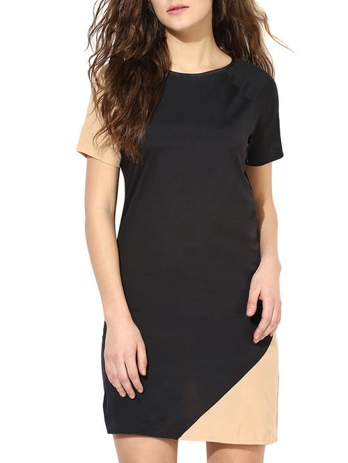black,beige crepe dress - 10363961 - Very Small Image - 1