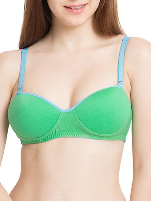 green cotton bra - 10364060 - Standard Image - 1
