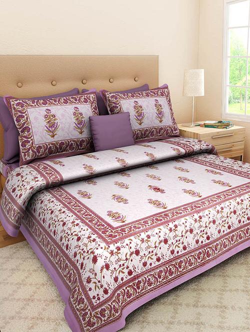 cotton jaipuri traditional double bedsheet with 2 pillwo cover - 10364290 - Standard Image - 1