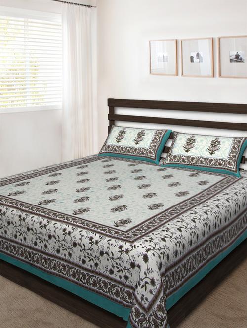 cotton jaipuri traditional double bedsheet with 2 pillwo cover - 10364419 - Standard Image - 1