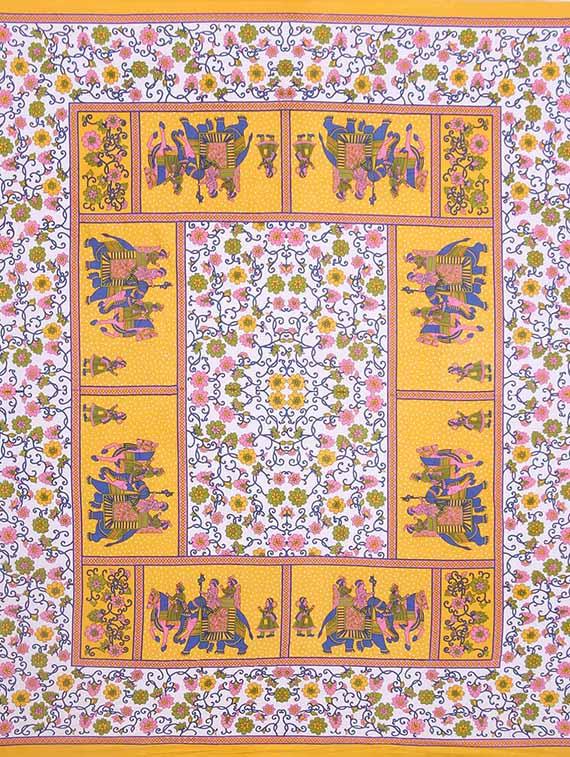 cotton jaipuri traditional double bedsheet with 2 pillwo cover - 10364485 - Zoom Image - 2