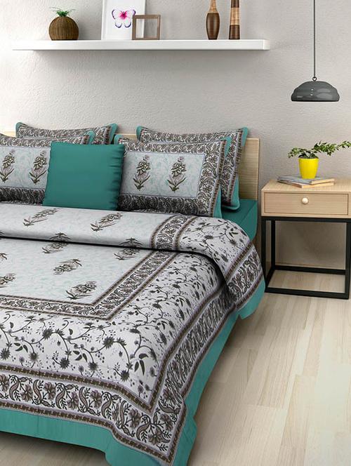 cotton jaipuri traditional double bedsheet with 2 pillwo cover - 10364490 - Standard Image - 1