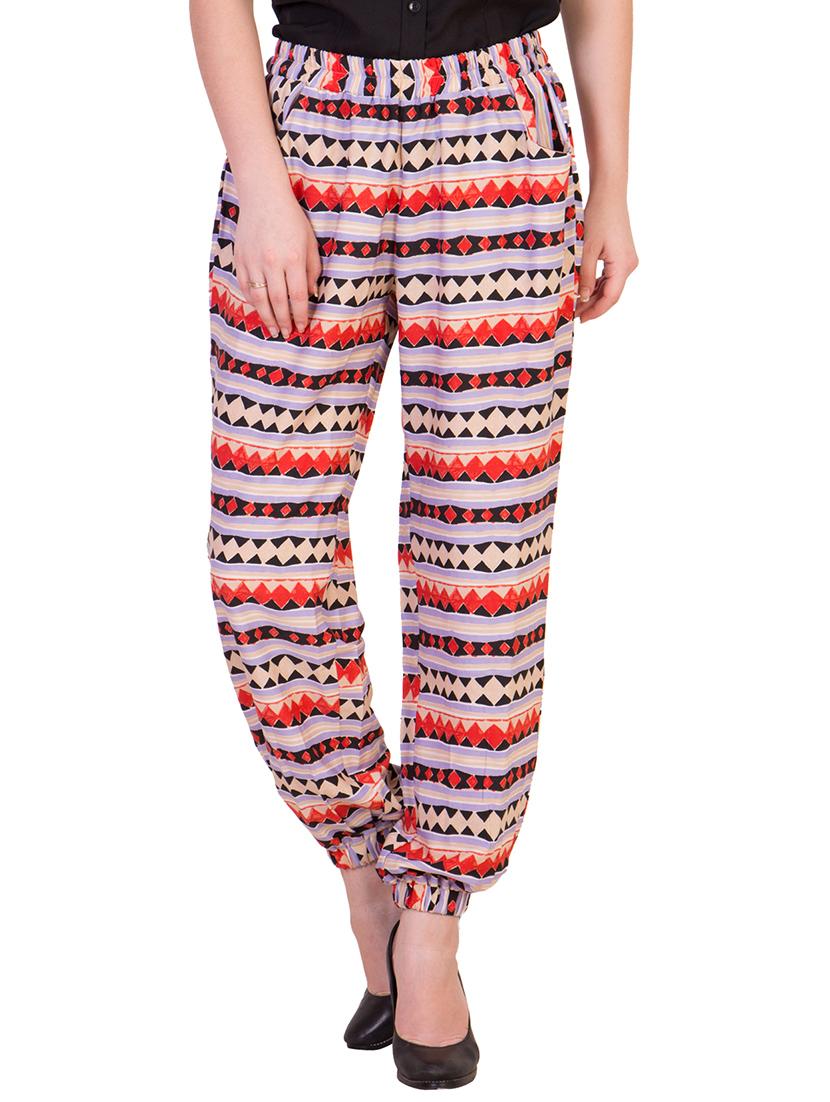 cream polyester harem pants - 10381117 - Zoom Image - 1