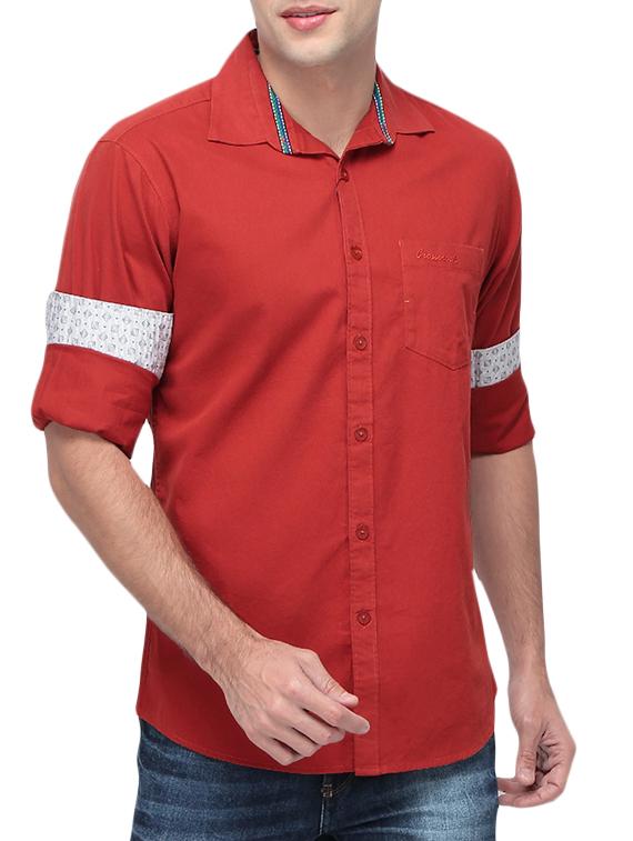 rust cotton casual shirt - 10386908 - Zoom Image - 2