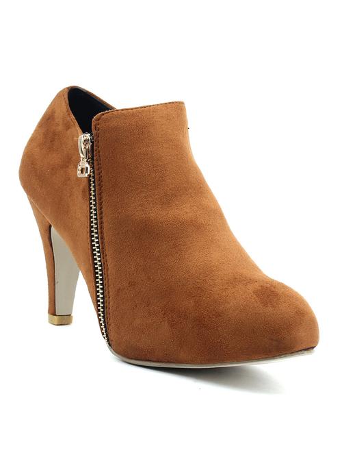 tan leatherette ankle boot - 10387354 - Very Small Image - 1