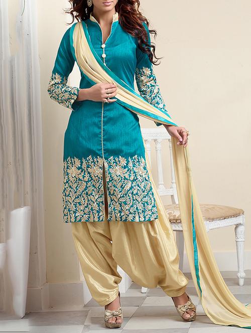 embroidered unstitched salwar suit - 10389079 - Standard Image - 1