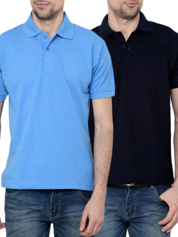 sky,navy poly cotton tshirt - 10393858 - Zoom Image - 1