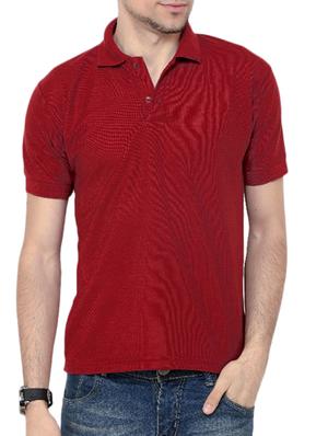 maroon,pink poly cotton tshirt - 10394042 - Standard Image - 2