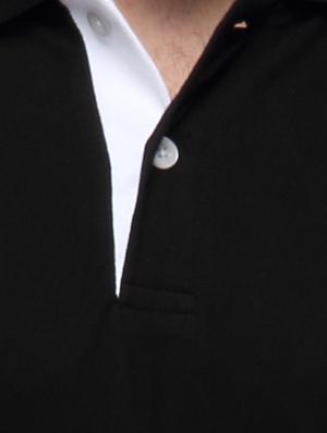 solid black cotton polo t-shirt - 10398851 - Standard Image - 4