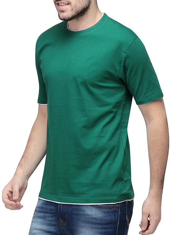 solid green cotton t-shirt - 10398854 - Zoom Image - 2