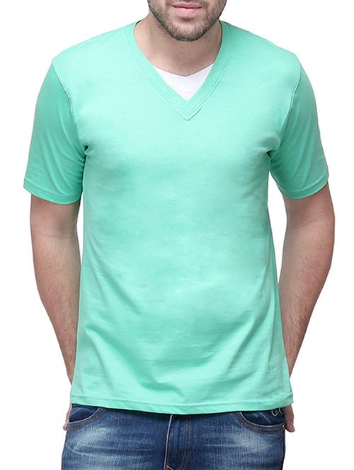 sea green colored, cotton tee- shirt - 10398865 - Standard Image - 1