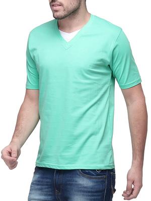 sea green colored, cotton tee- shirt - 10398865 - Standard Image - 2