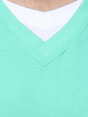 sea green colored, cotton tee- shirt - 10398865 - Standard Image - 4