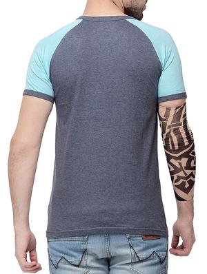blue cotton color block t-shirt - 10398913 - Standard Image - 3