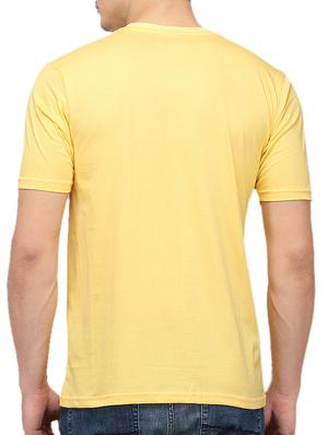 yellow cotton chest print t-shirt - 10398928 - Standard Image - 3