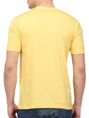 yellow cotton chest print t-shirt - 10398933 - Standard Image - 3