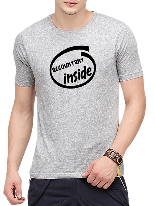 grey chest print t-shirt - 10398959 - Standard Image - 1