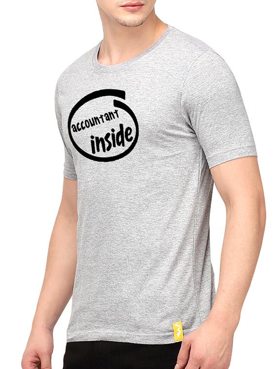 grey chest print t-shirt - 10398959 - Zoom Image - 2