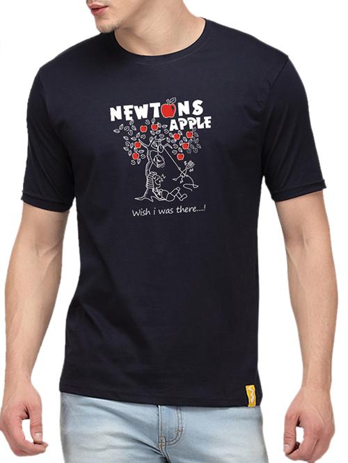 blue cotton chest print t-shirt - 10398990 - Standard Image - 1