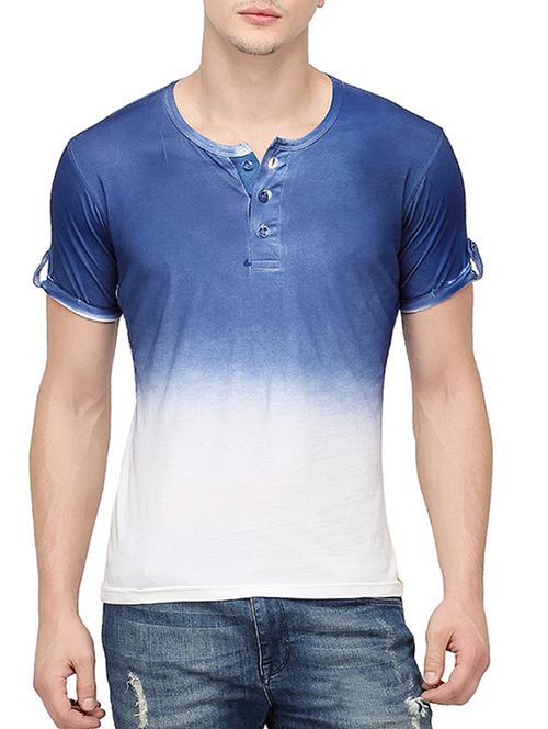 blue cotton ombre tshirt - 10399048 - Standard Image - 1