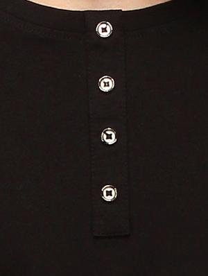 solid black cotton t-shirt - 10399066 - Standard Image - 4