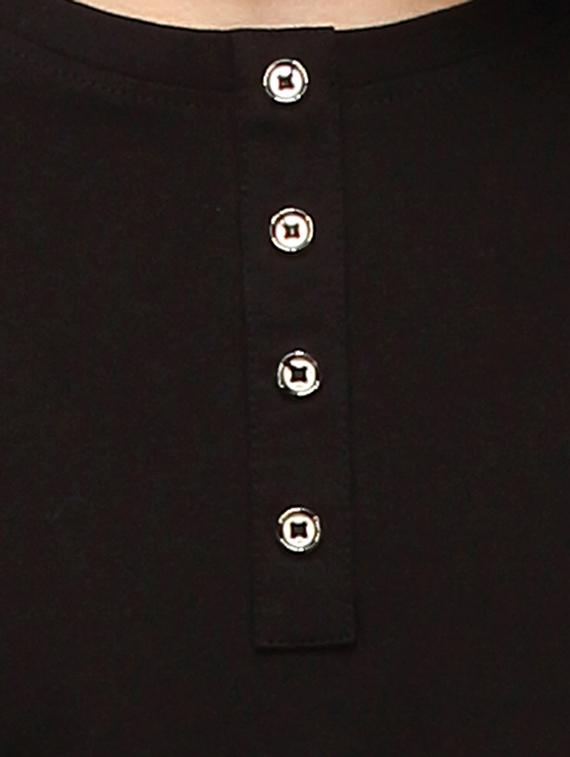 solid black cotton t-shirt - 10399066 - Zoom Image - 4