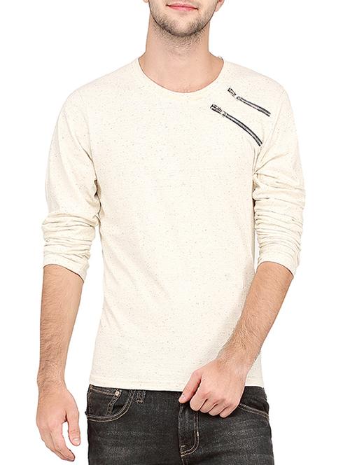 cr??me colored, cotton tee- shirt - 10399067 - Standard Image - 1