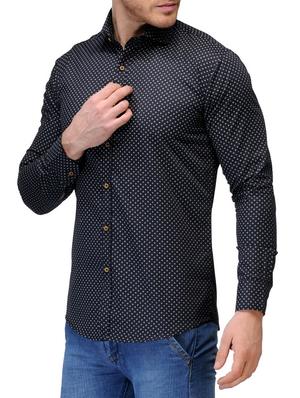 black, off white cotton casual shirt - 10399106 - Standard Image - 2