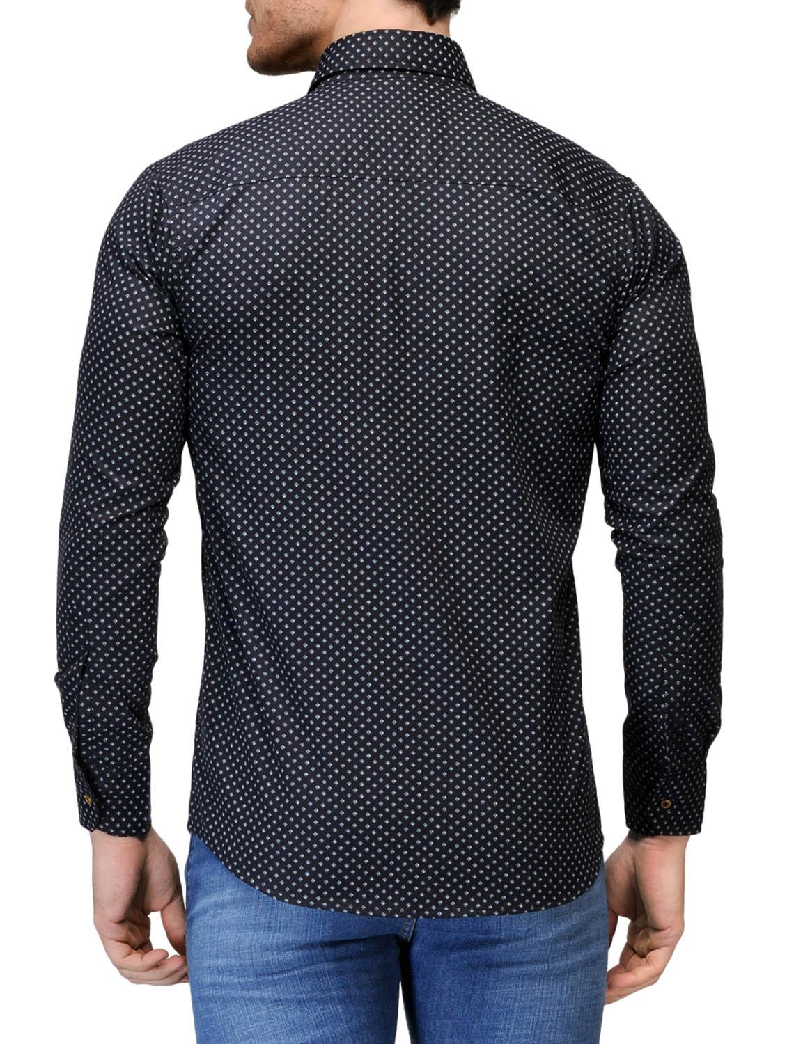 black, off white cotton casual shirt - 10399106 - Zoom Image - 3