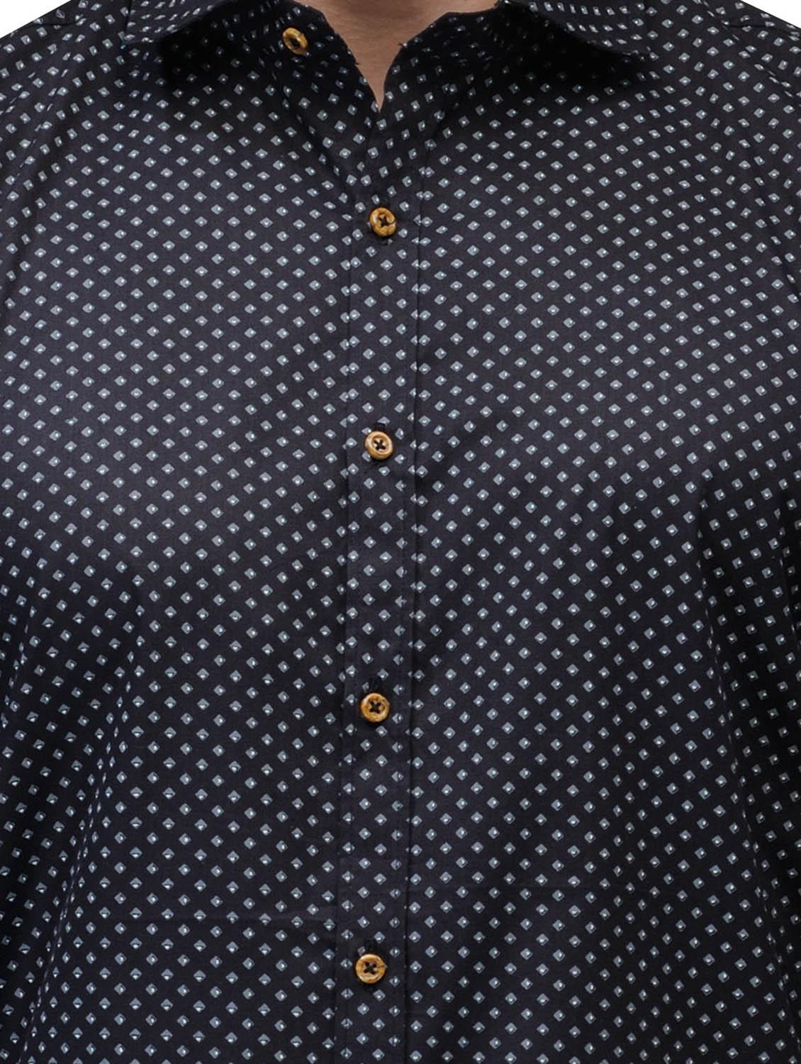 black, off white cotton casual shirt - 10399106 - Zoom Image - 4