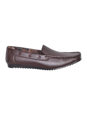 brown leatherete loafers - 10408807 - Standard Image - 2