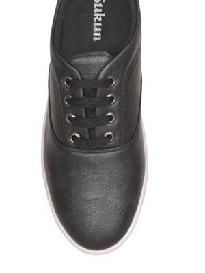 black faux leather sneaker - 10408813 - Standard Image - 4