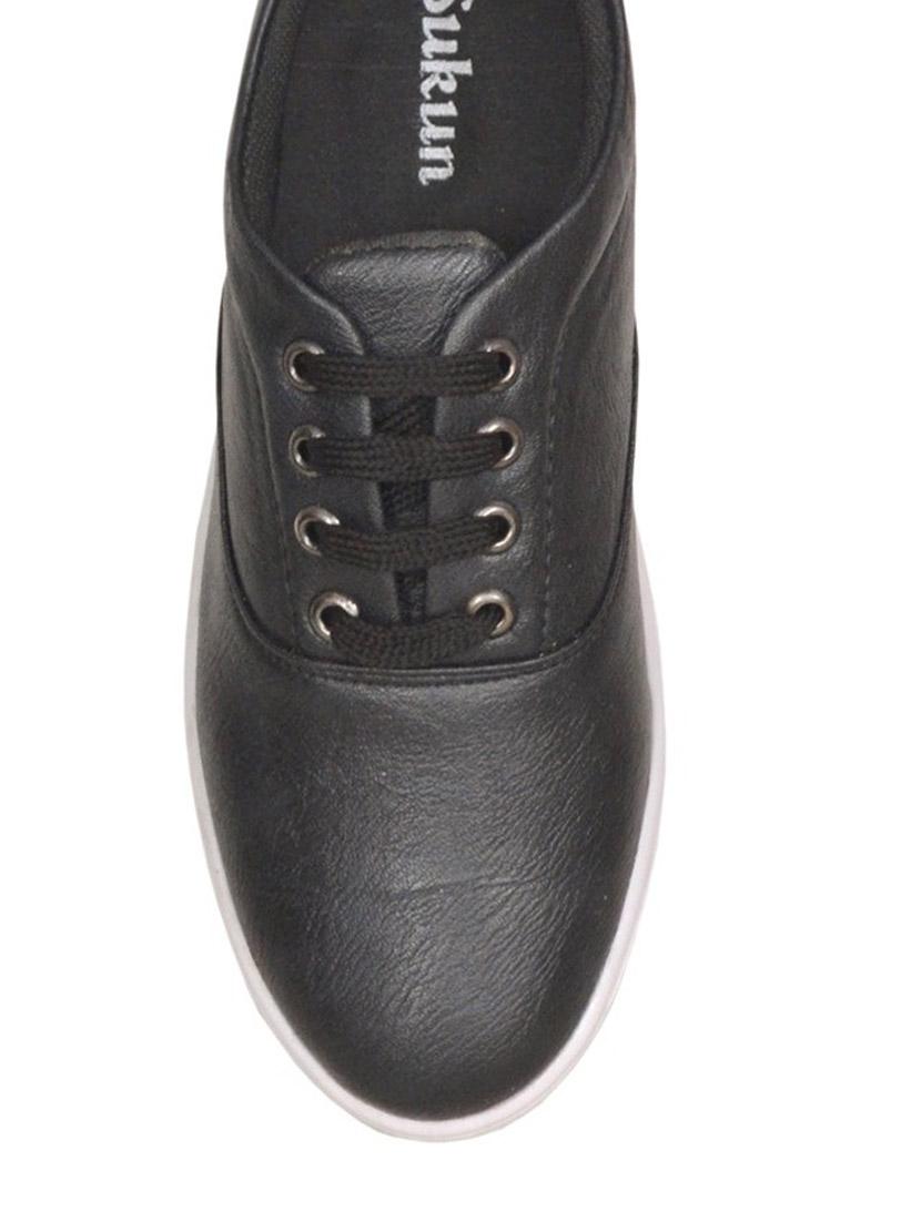 black faux leather sneaker - 10408813 - Zoom Image - 4