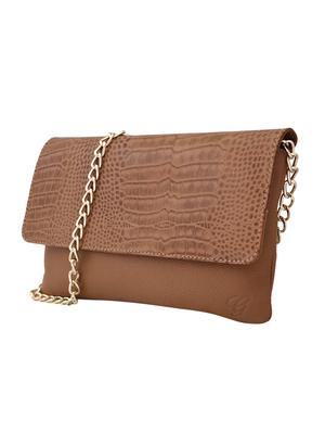 brown croc print leather sling bag - 10412423 - Standard Image - 5