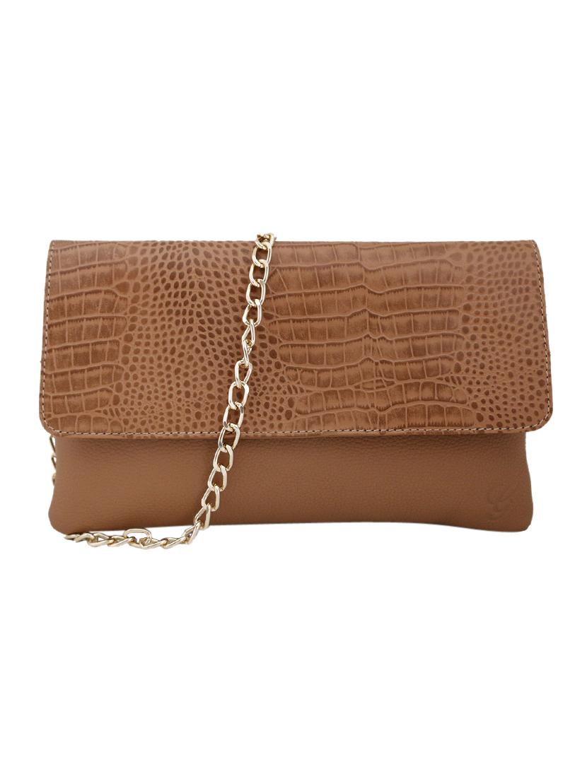 brown croc print leather sling bag - 10412423 - Zoom Image - 1