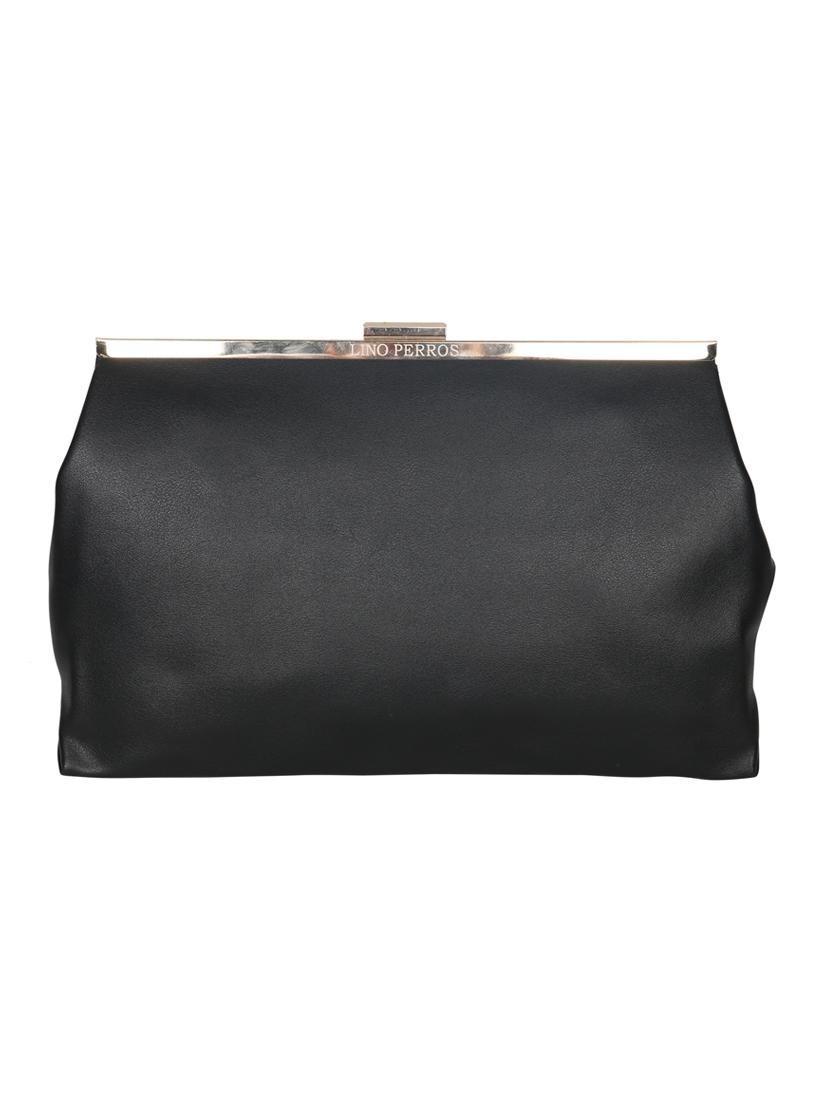 black leatherette clutch - 10416300 - Zoom Image - 1