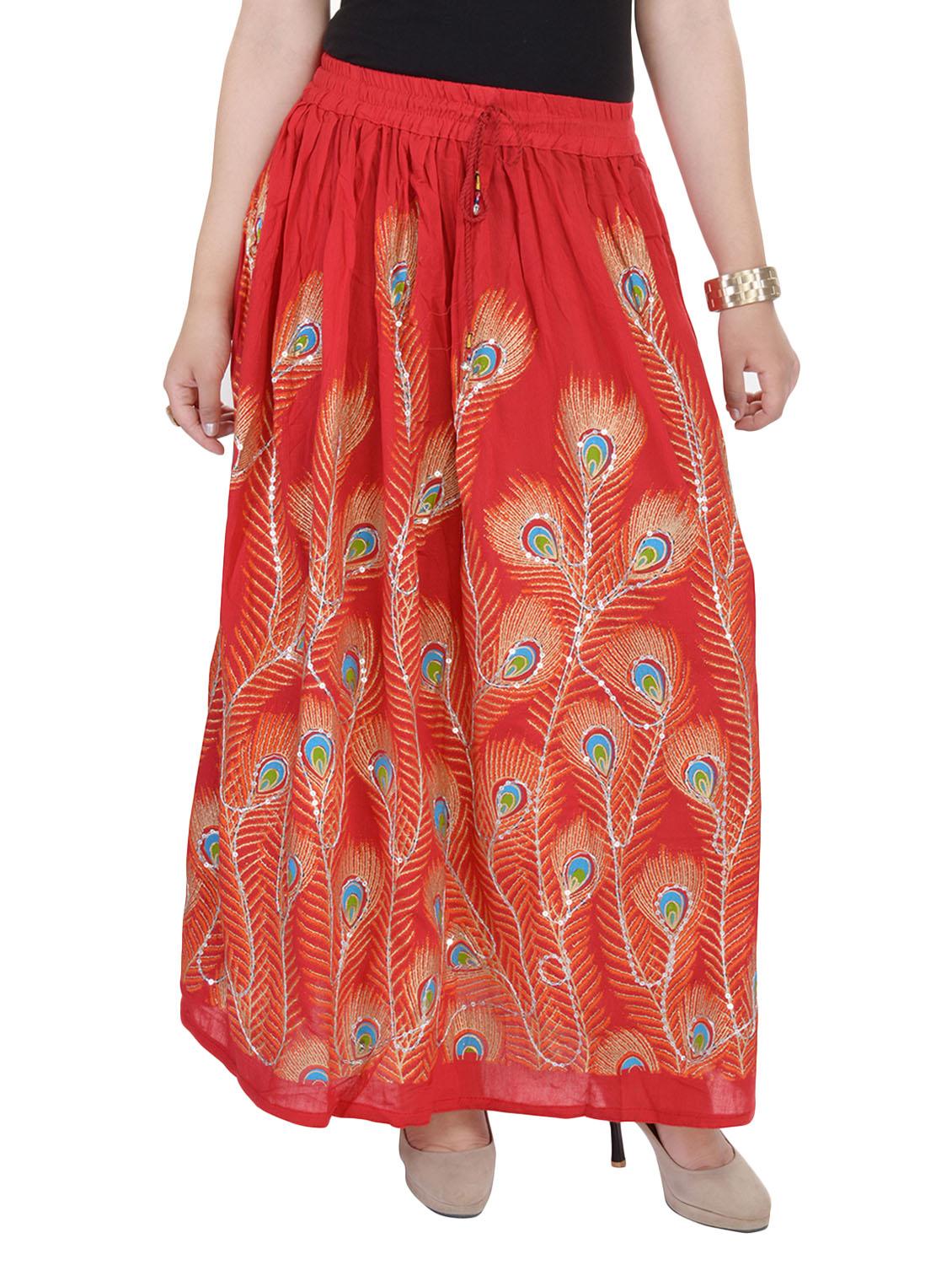 red cotton skirts - 10416645 - Zoom Image - 1