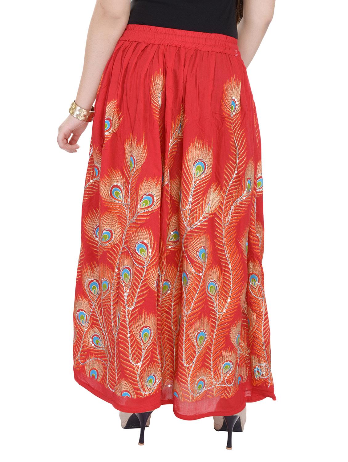 red cotton skirts - 10416645 - Zoom Image - 3