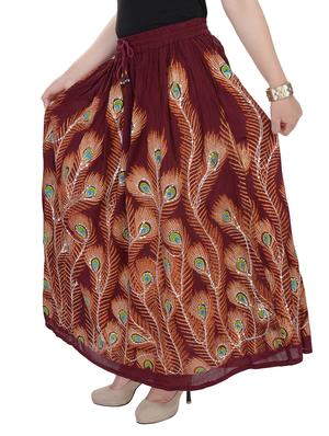maroon cotton skirts - 10416651 - Standard Image - 2