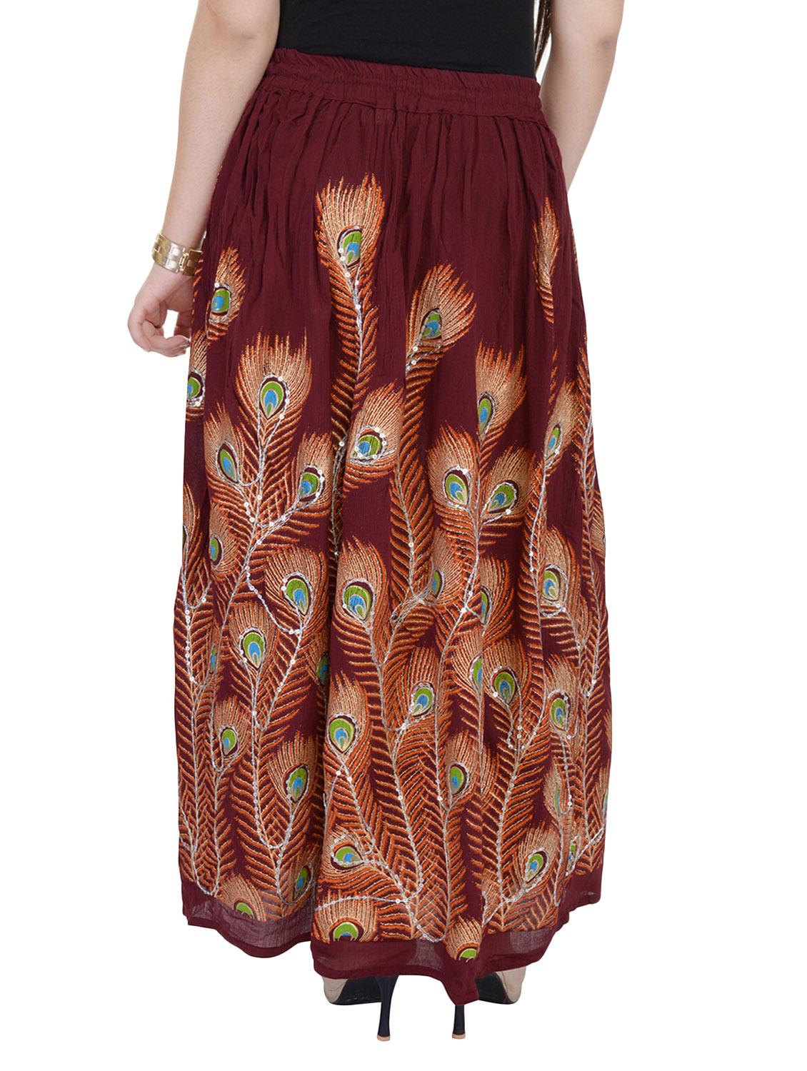 maroon cotton skirts - 10416651 - Zoom Image - 3